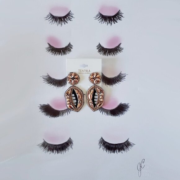 Ten79LA beaded & crystal accented drop earrings - Picture 3 of 6